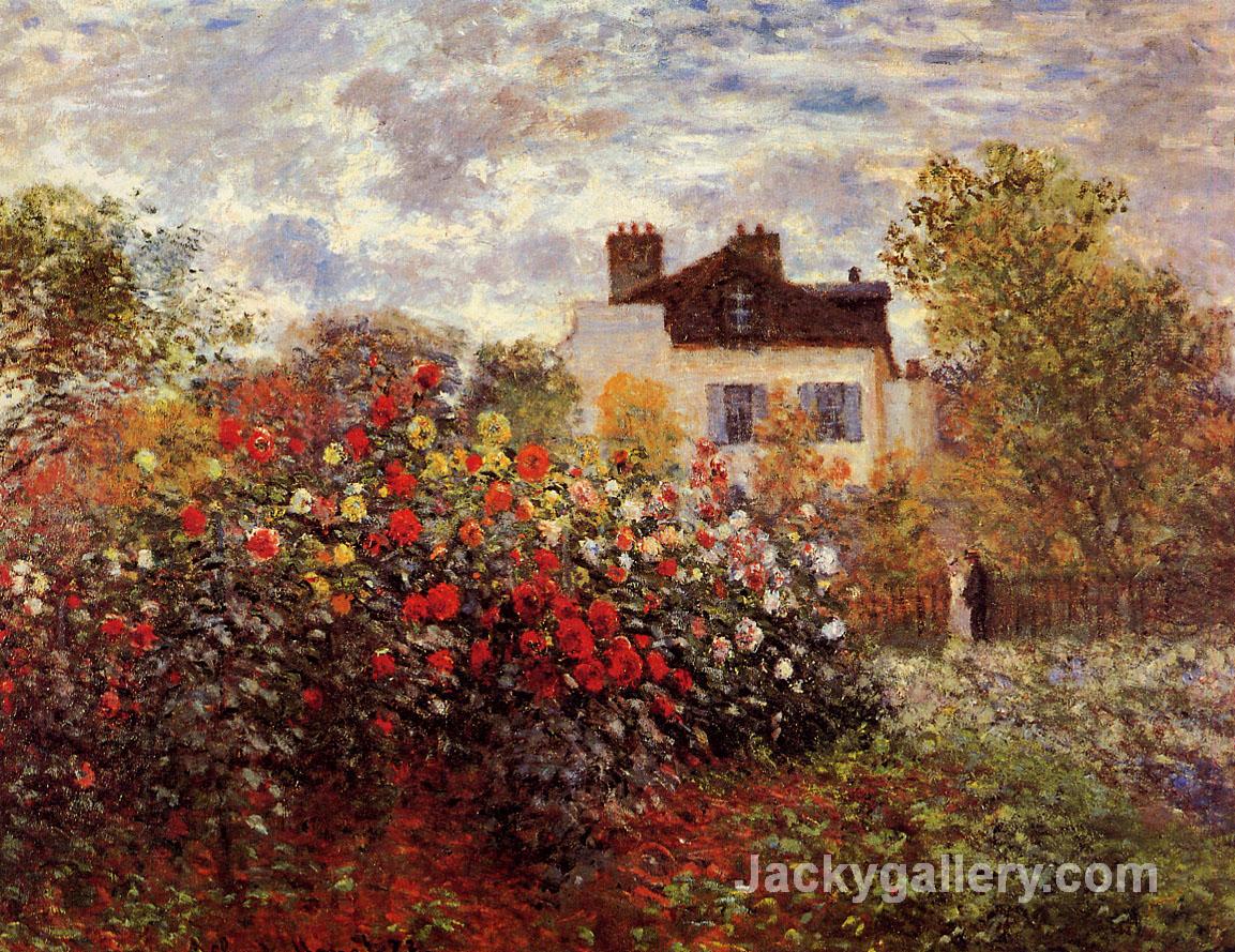 Monets garden in Argenteuil Sun by Claude Monet paintings reproduction